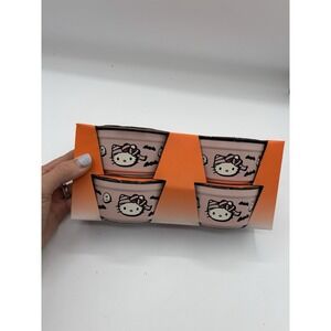 Hello Kitty Pink Ramekins Halloween Set Of‎ 4 NWT Bats Ghosts